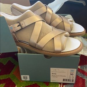 Toms Rose Gold Metallic Sandals